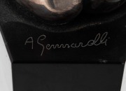 AMEDEO GENNARELLI (1881-1943), "The Carrier Pigeon", silvered bronze on 3-tiered black slate base, circa 1925, signed "A. Gennarelli" to the base, ​​​​​​​57cm overall - 3