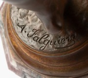 ALEXANDRE FALGUIERE (1831-1900) "Diane Chasseresse" cast bronze female nude statue on rouge marble base, signed "Falguiere", ​​​​​​​43cm high overall - 3