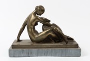 FALGUIERE AMEDEO GENNARELLI (1881-1943), Leda and The Swan, cast bronze statue on grey marble base, signed "A.&nbsp;Gennarelli", 27cm high, 37.5cm wide - 2