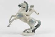 ROSENTHAL German porcelain figural group of a nude lady on horseback, stamped "Rosenthal, Germany, U.S.-Zone", ​​​​​​​37cm high - 2