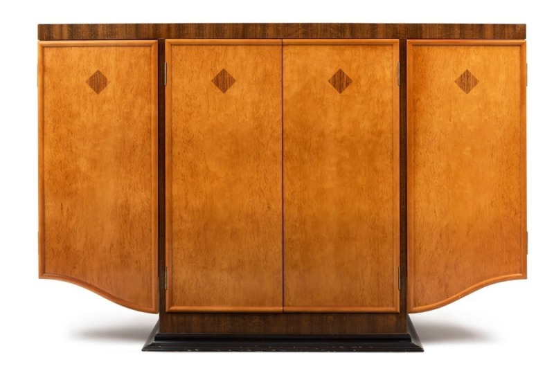 An Austrian Art Deco four door sideboard, palisander and birch, circa 1925, 92cm high, 137cm wide, 45cm deep