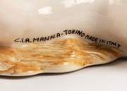 A Continental Art Deco porcelain statue of a reclining female nude with blonde hair, an imposing 61cm long - 2