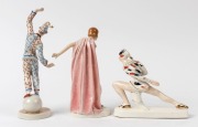 Three Continental Art Deco porcelain statues, the largest 20cm high - 2