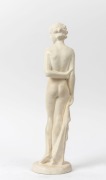 A Continental Art Deco cream porcelain statue of a standing female nude, 40cm high - 2