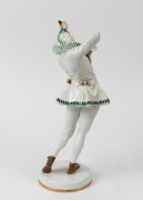 HUTSCHENREUTHER German Art Deco porcelain statue of a lute player, green factory mark to base, signed "K. Tutter", 36cm high - 2