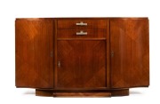 A French Art Deco palisander&nbsp;sideboard with serpentine front, circa 1930, 104cm high, 180cm wide, 50cm deep