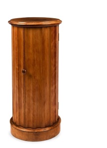 An antique Australian cylindrical pedestal cabinet, huon pine, Tasmanian origin, 19th century, 93cm high, 43cm diameter