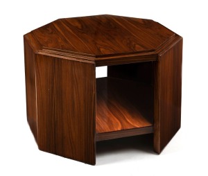 An Austrian Art Deco palisander octagonal occasional table, 52cm high, 78cm high, 78cm deep