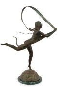 (After) PAUL MANSHIP&nbsp;(1885-1966) "Atlanta" cast bronze statue on green marble plinth, circa 1970, 93cm high overall - 2