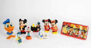 MICKEY MOUSE COLLECTION: Group including toys, figurines, games, brooches, jugs etc. Well worth inspection. 50+ items