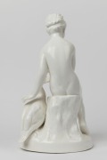 NORITAKE&nbsp;Japanese white porcelain statue of Leda and The Swan, black factory mark to base, 41cm high - 2