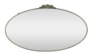 An Art Deco oval mirror with floral metal frame, circa 1925, ​​​​​​​43 x 76cm