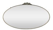 An Art Deco oval mirror with floral metal frame, circa 1925, ​​​​​​​43 x 76cm