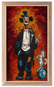 BENITO, pair of Italian clown studies, oil on canvas, signed lower right "Benito", 80 x 44cm, 91 x 55cm overall