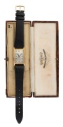 MOVADO&nbsp;9ct gold cased Art Deco gent's wristwatch, manual movement with subsidiary dial, 3.9cm high, 2.2cm wide including crown