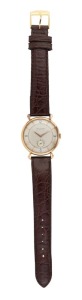 JAEGER LeCOULTRE 18ct gold cased gent's wristwatch with manual movement, mid 20th century, 3.3cm wide including crown