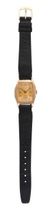TITAN 9ct rose gold cased Art Deco gent's wristwatch with manual movement, Arabic numerals and subsidiary dial, 2.8cm wide including crown