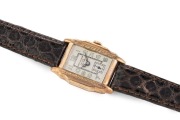MAXIMUS&nbsp;9ct gold cased Art Deco gent's wristwatch with manual movement, Arabic numerals and subsidiary dial, 2.7cm wide including crown - 2
