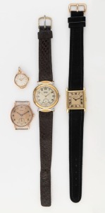 Four assorted watches including two with 9ct gold cases, 20th century