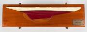 Half Model Boats: Group of 3 hulls mounted on board with brass plaques "IORANGI", "AORERE" & "ENDEAVOUR II". 20th century. Hull lengths 65cm, 57cm & 37cm - 2
