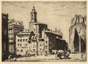 LIONEL ARTHUR LINDSAY (1874 - 1961), Church of Saint Ferreol, Marseilles, drypoint etching, 1927 signed and titled in the lower margin, from an edition of 100, 21.5 x 30cm image.