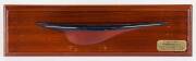 Half Model Boats: Group of 3 hulls mounted on board with brass plaques "IORANGI", "AORERE" & "ENDEAVOUR II". 20th century. Hull lengths 65cm, 57cm & 37cm - 3
