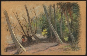 CHARLES ARTHUR WHEELER (1880 - 1977), Tahiti, pastels on paper, titled lower right, circa 1930s, signed lower right with studio signature stamp, 22 x 34cm.