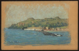 CHARLES ARTHUR WHEELER (1880 - 1977), Funchal, pastels on paper, titled lower left, circa 1930s, signed lower left with studio signature stamp, 22 x 34cm.