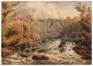 ERNEST DECIMUS STOCKS (1840 - 1921), watercolour, Cora Lynn, South Esk, Tasmania, signed and dated 1890 at lower centre, titled verso, 25 x 35.5cm.