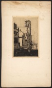 JOHN ALEXANDER THOMAS SHIRLOW (1869 - 1936), Old Congregational Church (now demolished) on Eastern Hill, etching, titled on mount, 18.5 x 11.5cm (image). - 2