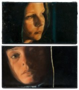 VINCENT FANTAUZZO (b.1977) two portraits, oil on linen, both signed verso, one dated 2009, both 13 x 23cm. (2).