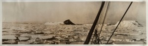 THE B.A.N.Z. ANTARCTIC EXPEDITION: Official original photograph by Captain Frank Hurley: Image A47 - Title: "New Discoveries in Antarctica", with official "MAWSON ANTARCTIC EXPEDITION" handstamp and release date "TUESDAY APR 29, 1930" verso, together with