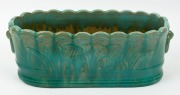 BENNETTS POTTERY green glazed flower trough, stamped "W.C. BENNETTS", ​​​​​​​15cm high, 40cm wide - 3