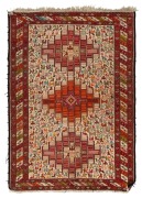 A Persian hand-knotted rug on orange and red ground,&nbsp; ​​​​​152cm x 104cm