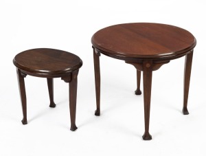 Two Australian blackwood occasional tables, early 20th century, ​​​​​​​the larger 47cm high, 55cm diameter