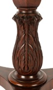 WILLIAM HAMILTON, important Colonial Australian cedar wine table, solid book-matched flame cedar top, handsomely carved with crisp dragooned edge, and finely carved column, standing on a platform base with Hamilton's signature scroll over feet, circa 1845 - 3