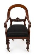 A Colonial cedar library armchair, circa 1865, ​​​​​​​95cm high, 53cm across the arms - 2