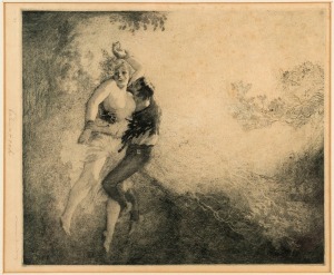 NORMAN LINDSAY (1879-1969), Robin Hood, etching, signed and titled in the lower margin, ​​​​​​​26 x 22cm, 48 x 41cm overall