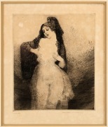 NORMAN LINDSAY (1879-1969), (Spanish lady), etching, signed lower right "Norman Lindsay", 20 x 16cm, 45 x 40cm overall