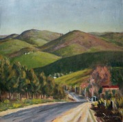 JOHN NEEDHAM (Australian), (untitled landscape), oil on canvas board, signed lower right "J. W. Needham, '58", 37 x 37cm, 45 x 45cm overall