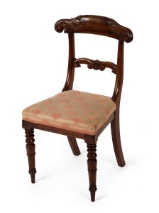 An antique Colonial Australian cedar dining chair with finely carved back and splat, Tasmanian origin, circa 1840, ​​​​​​​88cm high