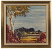 CLAUDE PANNKA (1928 - 1972) (Valley with gum tree on left), watercolour, signed lower right, 45 x 47cm; framed 57 x 59cm Provenance: Leonard Joel, The Sunday Art Sale, Melbourne, 29/08/2010, Lot No. 72. - 2