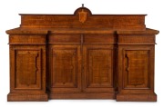 GEORGE THWAITES & SON of Melbourne, stunning Colonial sideboard, made from selected choice cuts of fiddleback blackwood, veneered onto Australian cedar, circa 1855.