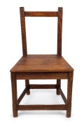 An antique folk art dining chair eucalyptus, kauri pine and blackwood, Barossa Valley, South Australia, 19th century,  92cm high, 54cm wide, 40cm deep 