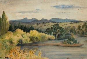 CURZONA FRANCES LOUISE (LILY) ALLPORT (1860 - 1949), (River landscape, Tasmania), watercolour, signed lower left, 26 x 36cm; framed 53 x 63cm.