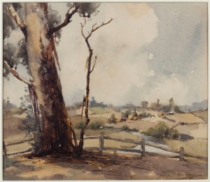 FRANCES MARGO (MADGE) FREEMAN (1895 - 1977), (Farm landscape), watercolour, signed and dated 1923 lower right, 27 x 31cm; framed 55 x 60cm.