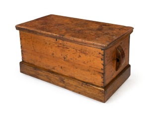 An antique Australian pine blanket box, South Australian origin, 19th century, ​​​​​​​51cm high, 91cm wide, 51cm deep