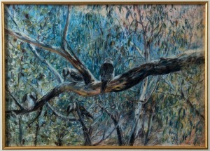 TESSA PERCEVAL (1947 - ), Kookaburras, pastel, signed lower right "Tessa Perceval '97", 29cm x 42cm, 63cm x 77cm overall, ​​​​​​​ PROVENANCE: The Martin Sachs Collection, Melbourne