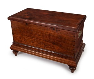 An antique Australian cedar blanket box, 19th century.  Later stand.  ​​​​​​​57cm x 83cm x 42cm
