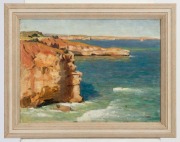 CHARLES WHEELER (1880-1977), Port Campbell, Victoria, oil on board, signed lower right "C. Wheeler", ​​​​​​​29 x 39cm, 38 x 48cm overall - 2